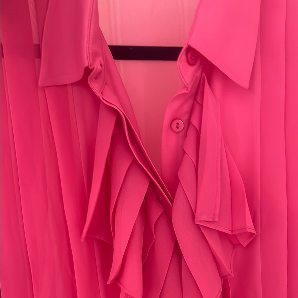 Alexis Pink Ruffled 3/4 Sleeve Blouse - Picture 4 of 8